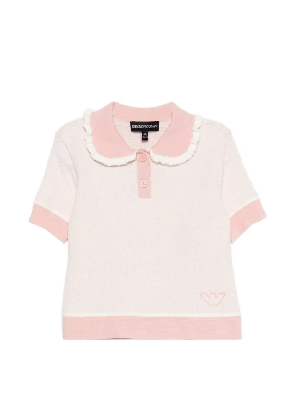 Поло с воротником-рюшами Emporio Armani Kids, розовый
