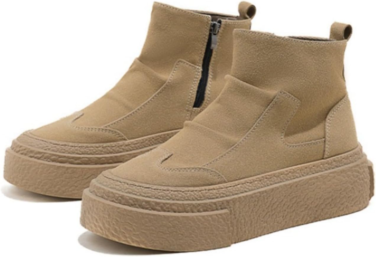 

Мужские высокие кроссовки с боковой молнией, массивной подошвой и платформой для повседневной носки и активного отдыха Azttoztto, хаки