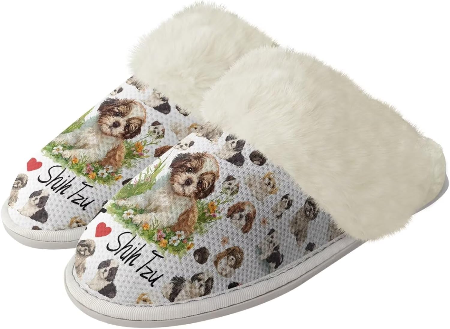 

Домашние тапочки Watdotory для женщин и мужчин, зимние, с закрытым носком, теплые, на плоской подошве, унисекс, повседневные, дышащие, мягкие плюшевые, для ванной и дома, Shin Tzu