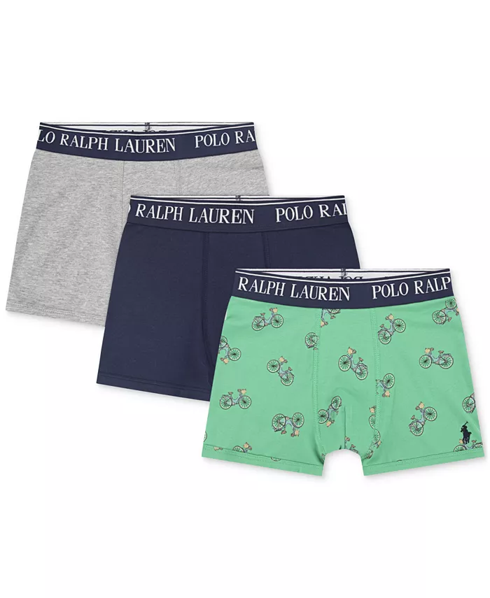 

Боксеры из хлопка с эластаном для мальчиков, 3 шт Polo Ralph Lauren, зеленый