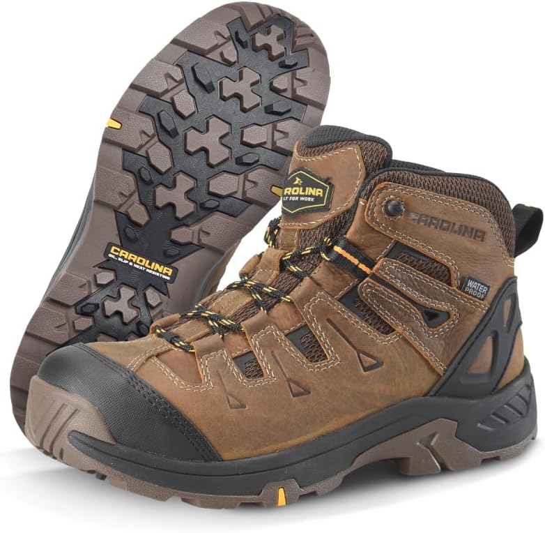 

Водонепроницаемые ботинки Carolina Quadricep 5 - Прочные мужские ботинки для тяжелых условий, с противоскользящей подошвой, долговечные, темно-коричневый