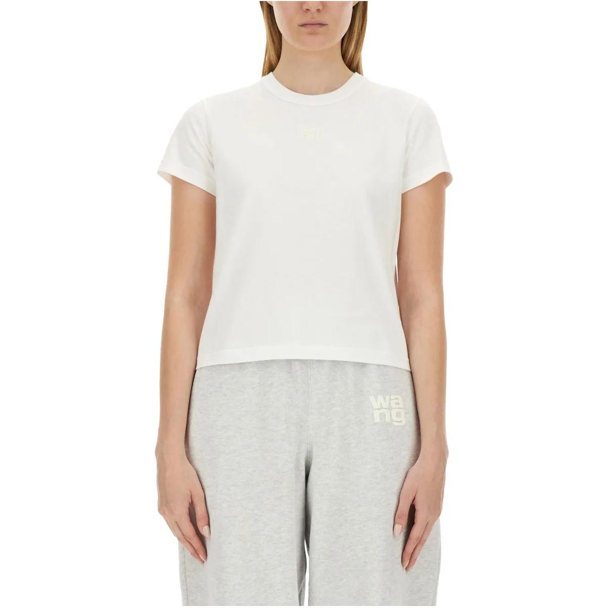 

Футболка Alexander Wang с круглым вырезом классического кроя, белая