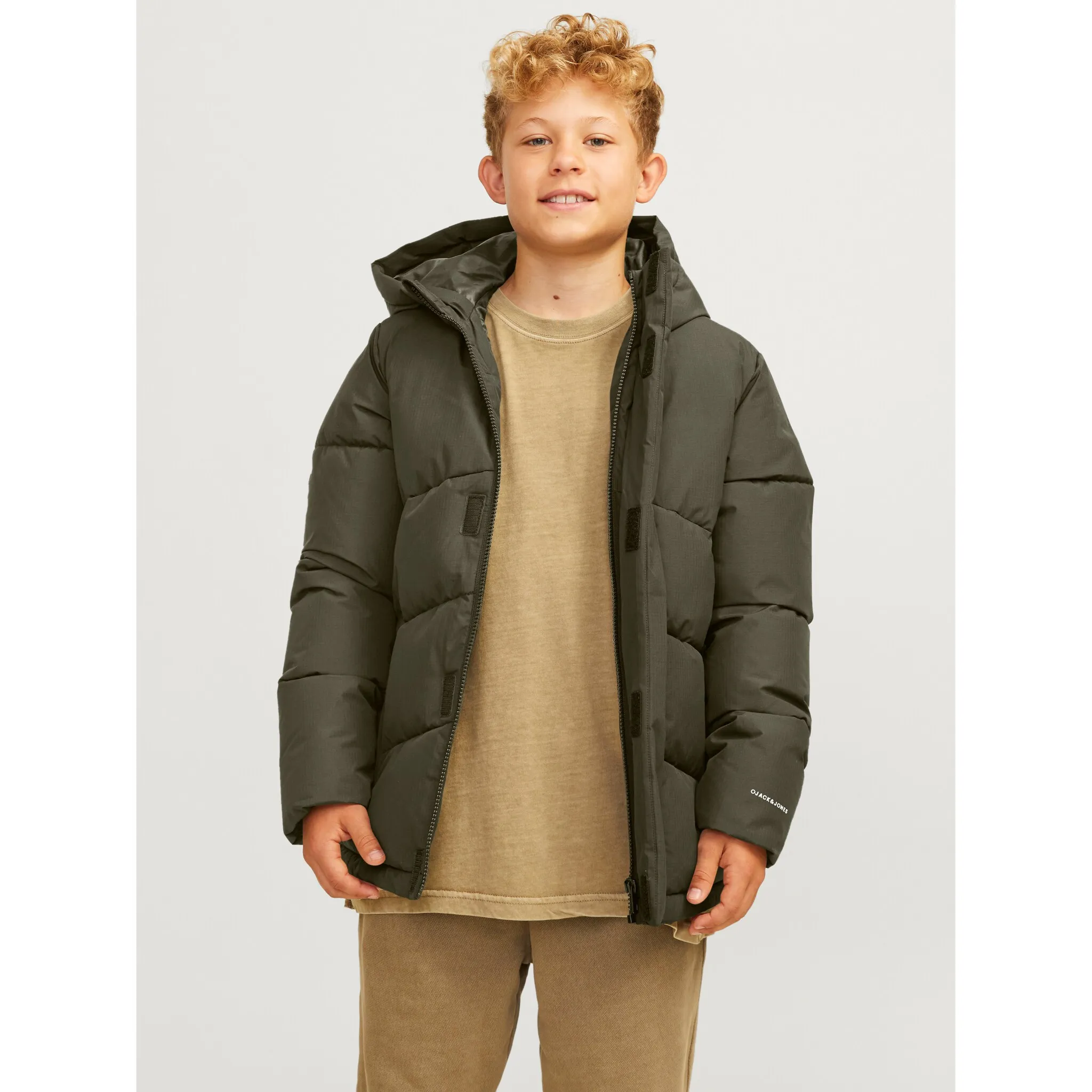 

Детская стеганая куртка Jack & Jones «JJWORLD PUFFER JACKET JNR», с капюшоном Jack & Jones Junior, цвет Olive Night