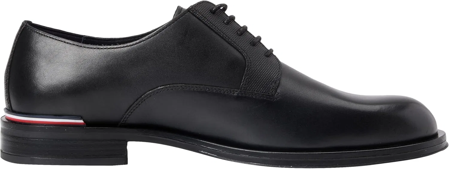 Мужские кожаные туфли-дерби Tommy Hilfiger, Black (Black) — фото 4