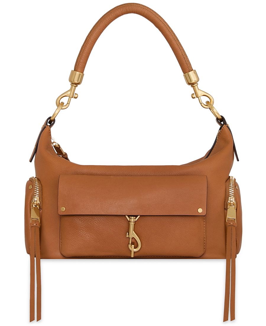 

Средняя кожаная сумка через плечо MAB Rebecca Minkoff, Distressed Brown