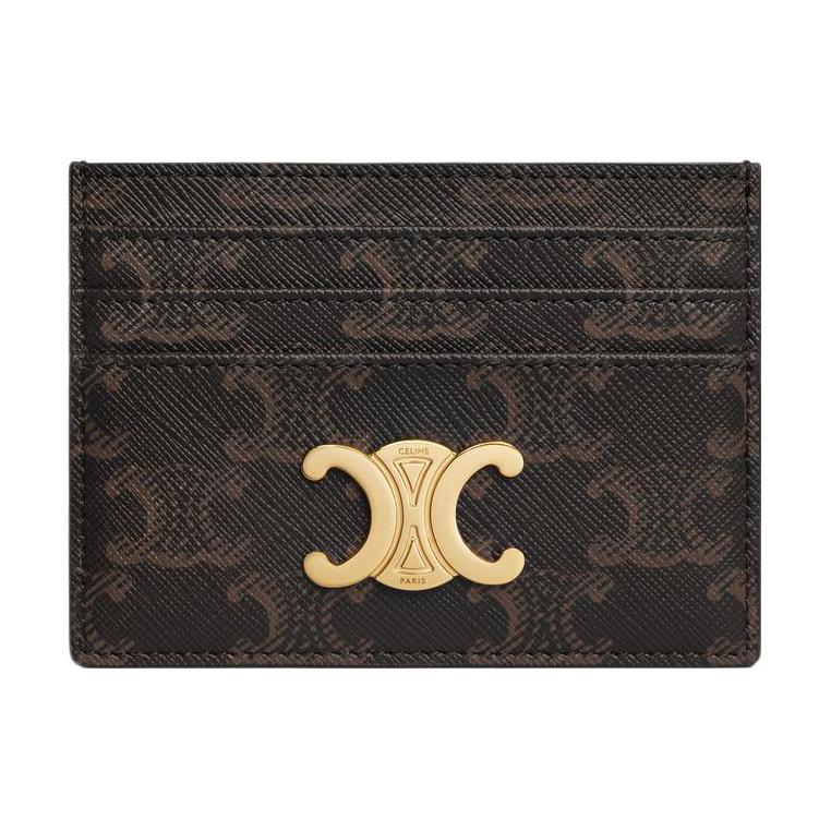 

CELINE Кошелек Triomphe Canvas Wallets Card Holders Regular Women's Brown