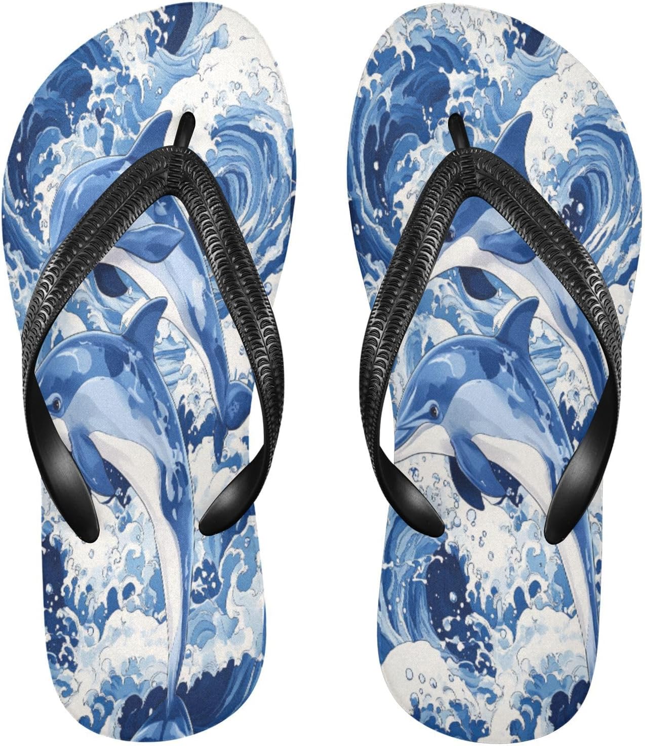 

Пляжные шлепанцы Blue Dolphin Wave, резиновые нескользящие летние тапочки для душа, для мужчин и женщин, для прогулок Sinestour