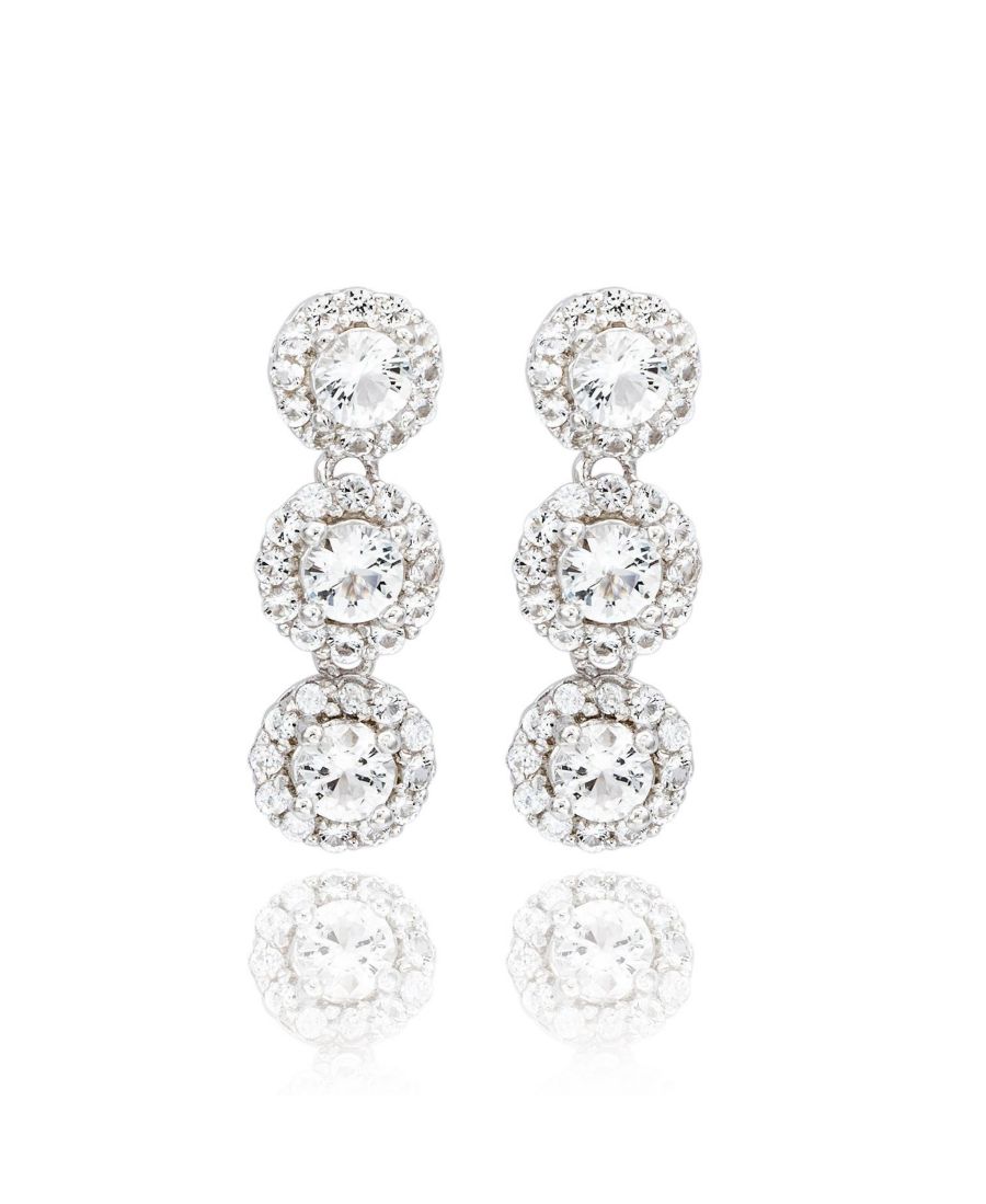 

Серьги-подвески Suzy Levian из стерлингового серебра с белым топазом Suzy Levian New York, White topaz