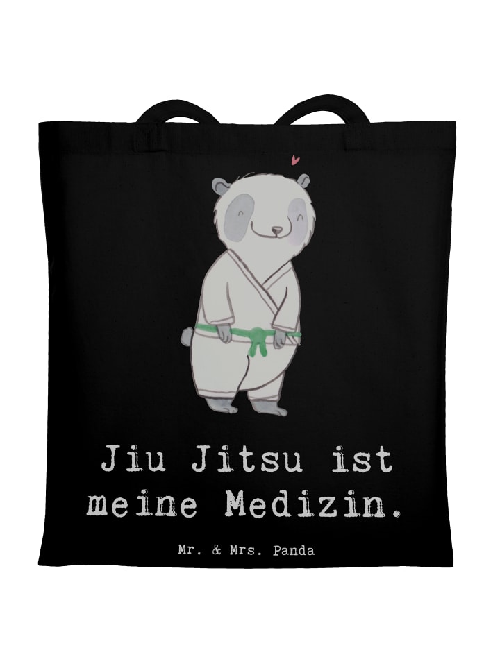 

Mr. & Mrs. Panda Джутовая сумка с надписью "Панда Джиу-джитсу" черного цвета