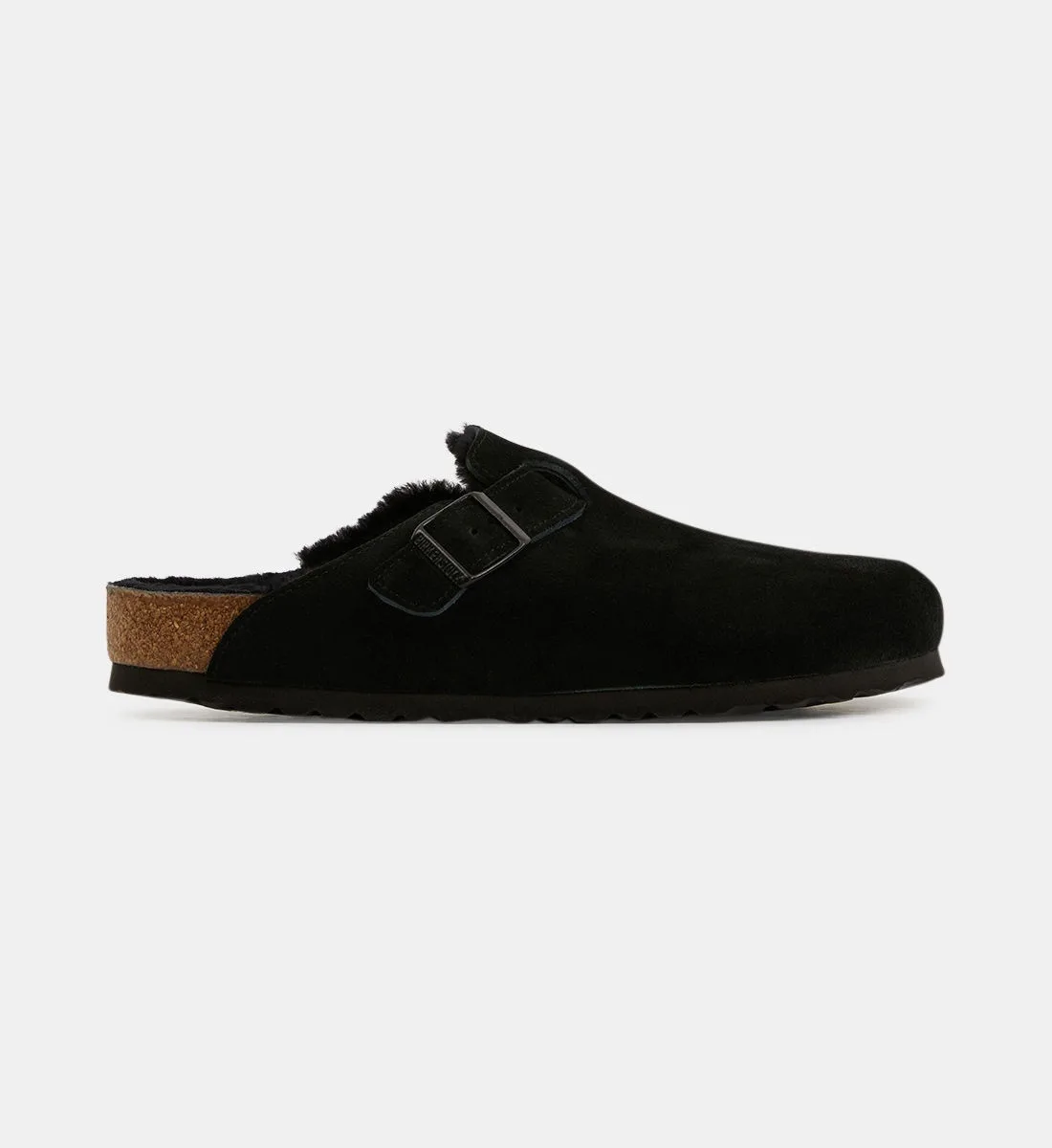 Обычные сабо Boston с овечьей шерстью BIRKENSTOCK, черный