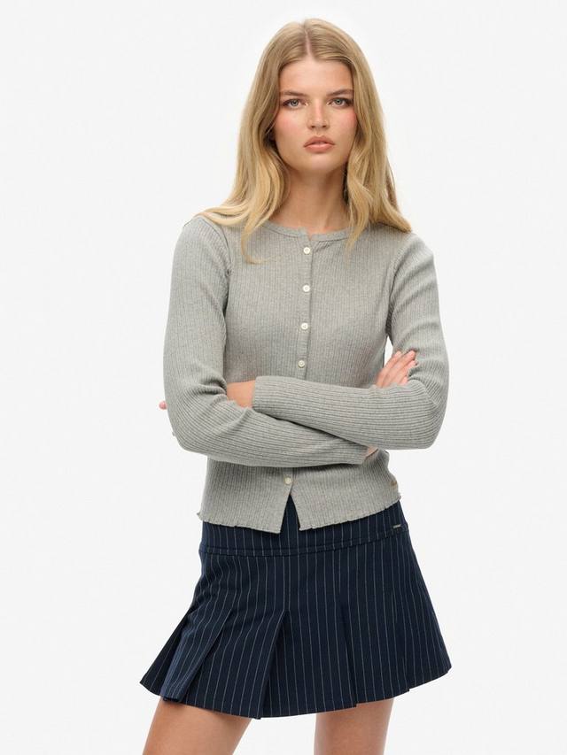 

Риб кардиган Athletic Essentials Superdry, Grey Marl