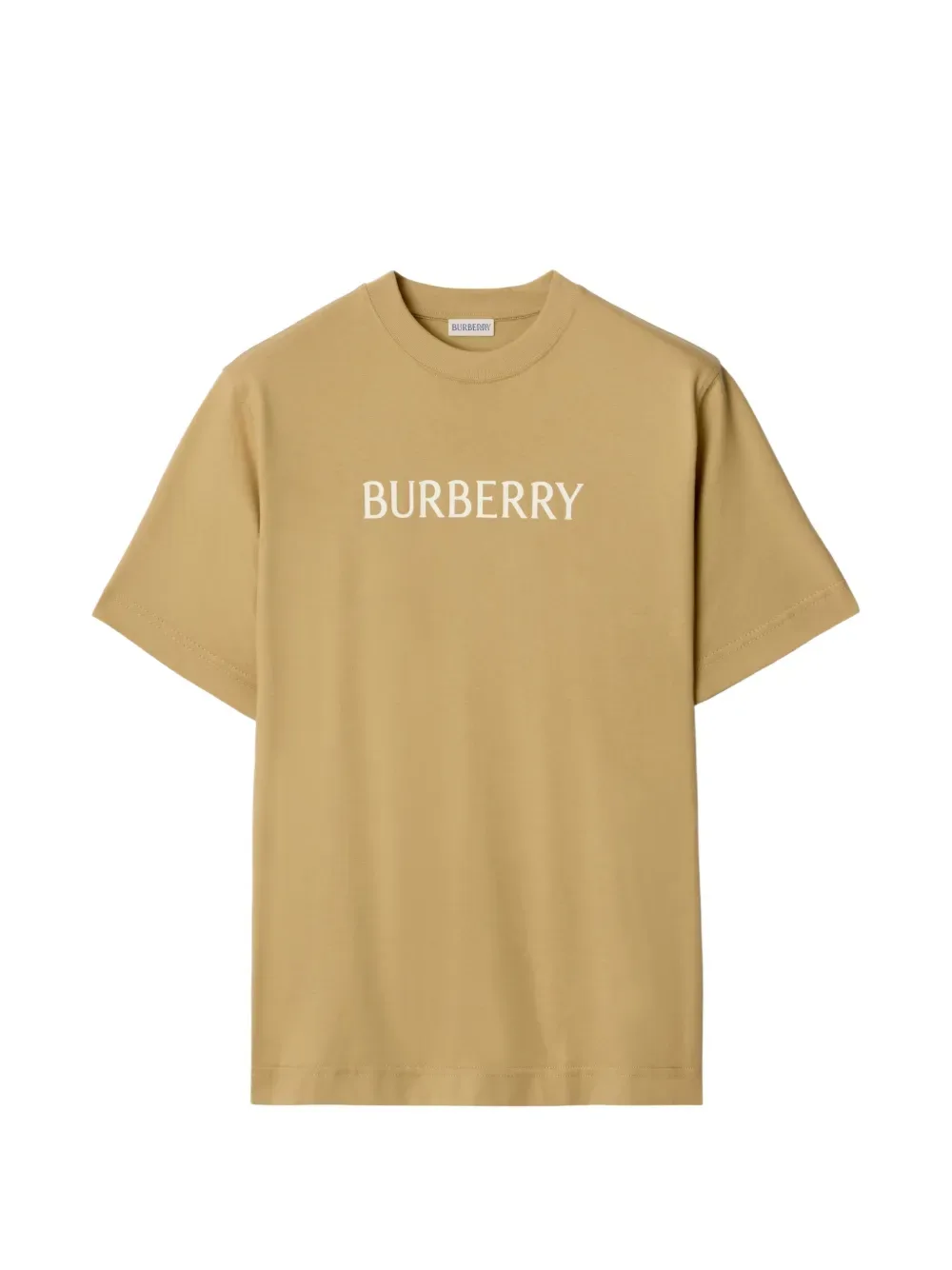 Футболка BURBERRY хлопковая с логотипом, бежевый