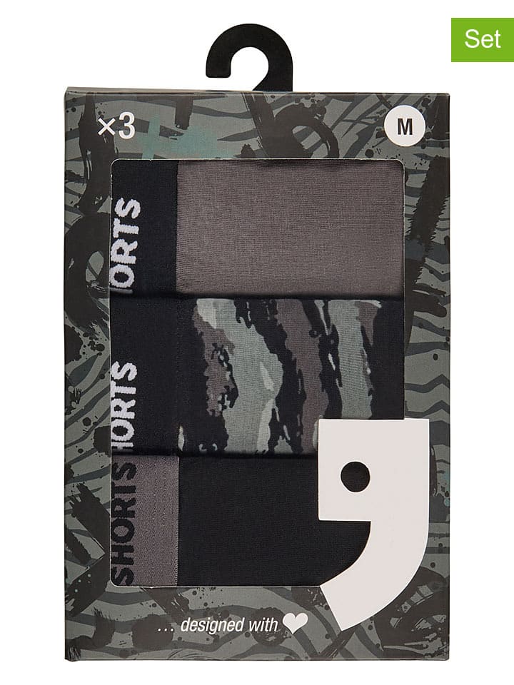 

Happy Shorts Комплект из 3 штук: боксерские шорты светло-коричневого/черного цвета