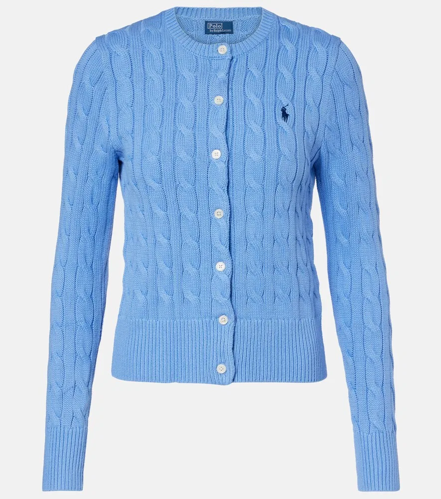 Хлопковый кардиган крупной вязки Polo Ralph Lauren, синий