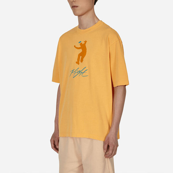 Футболка Air Jordan x Union Crossover Solid Color Alphabet Pattern Printing Round Neck Short Sleeve US Edition Yellow, желтый — фото 4