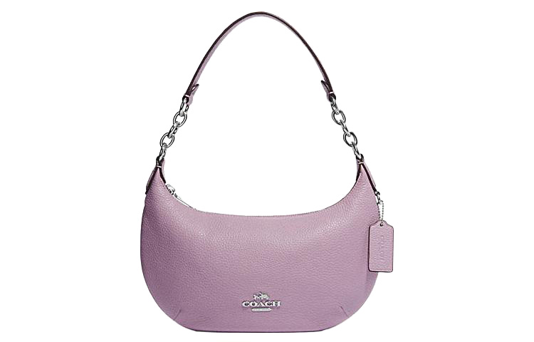 

COACH Сумка-полумесяц из коровьей кожи, сумка через плечо, женская сумка через плечо, цвет "ледяной фиолетовый"