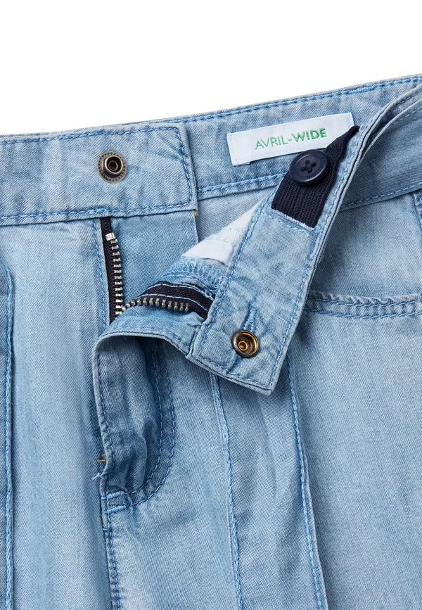Джинсы прямого кроя с широкими штанинами United Colors Of Benetton, Blue — фото 3