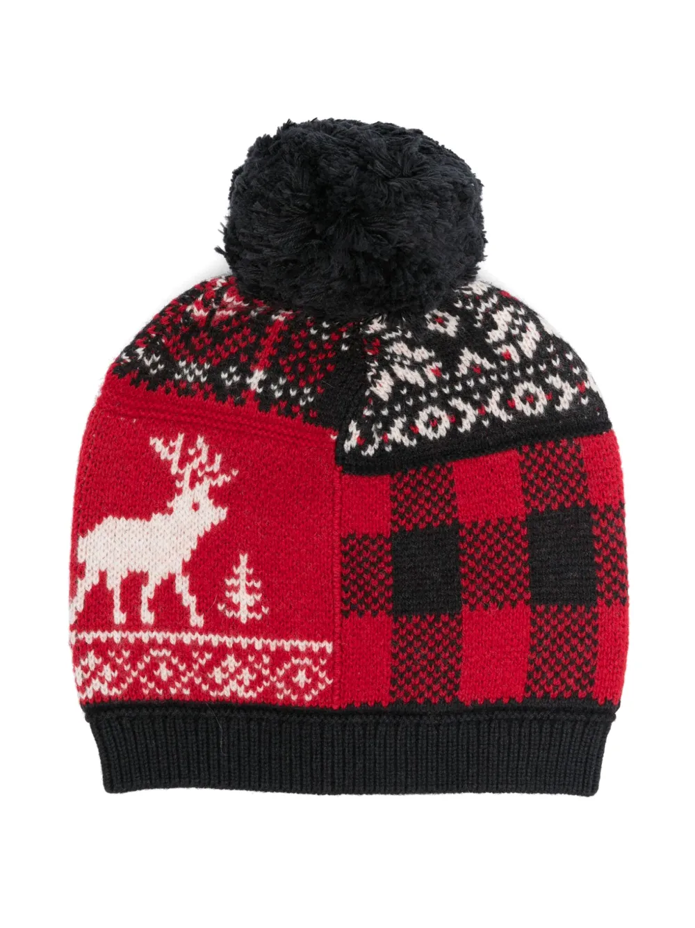 

Шапка бини с узором фэр-айл и помпоном POLO RALPH LAUREN KIDS, черный