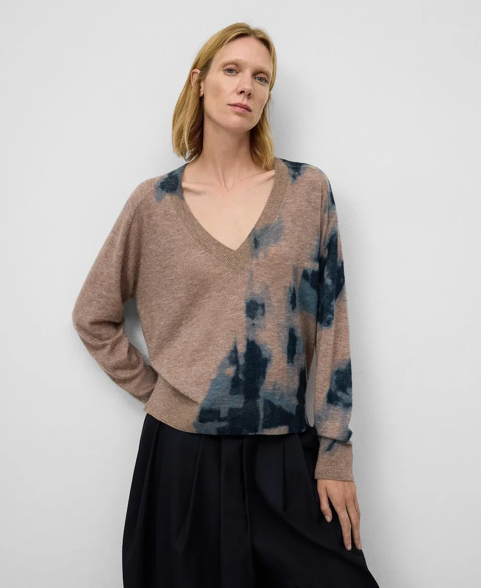 

Женский свитер с рисунком трикотажный Adolfo Dominguez, серо-коричневый