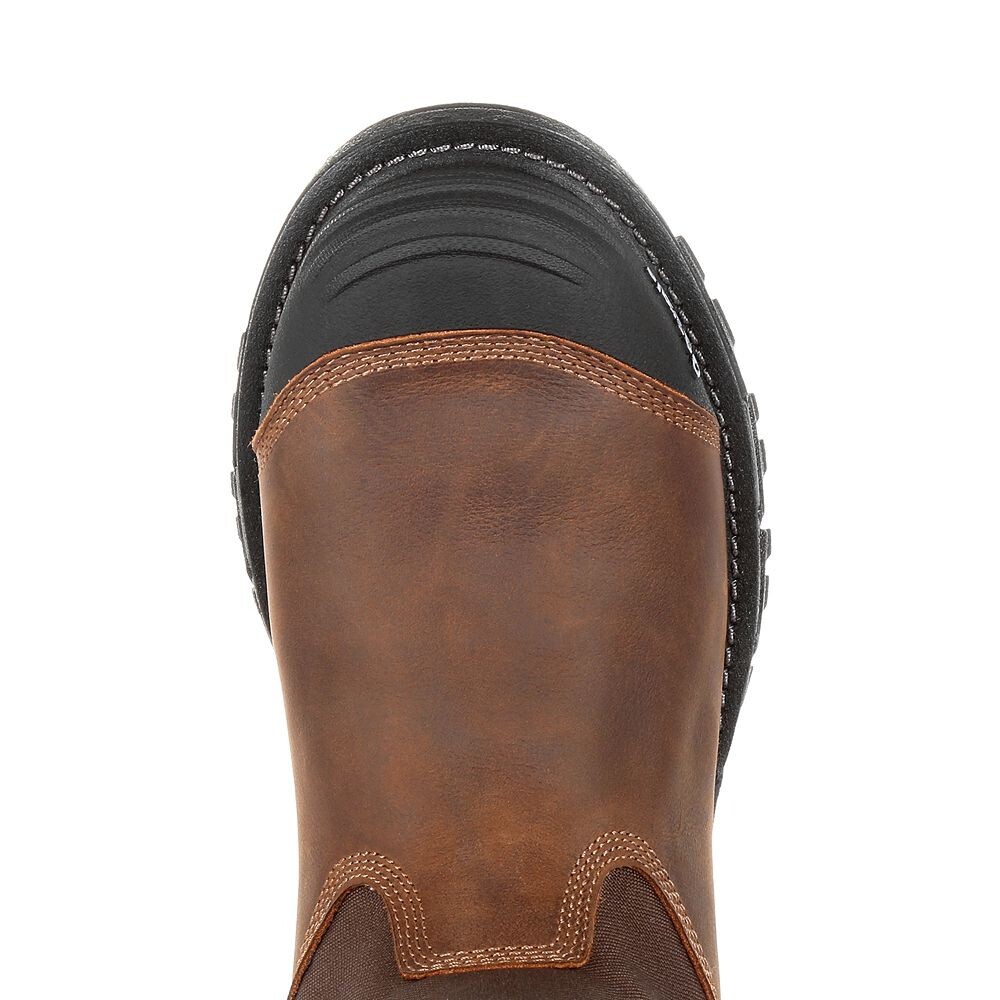 Georgia Boots Rumbler Мужские водонепроницаемые рабочие ботинки с композитным носком, цвет Black And Brown — фото 3