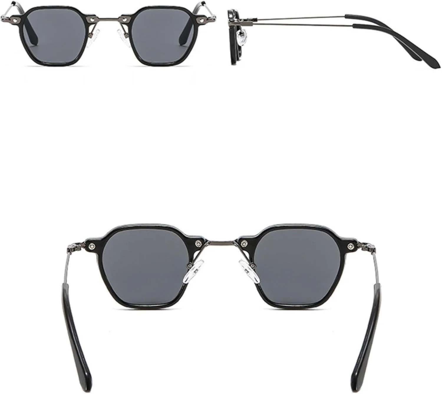 

Популярные модные маленькие женские солнцезащитные очки в стиле ретро-панк, конфетные оттенки, защита от УФ-излучения UV400, мужские градиентные TVTBBVV, Black Gray