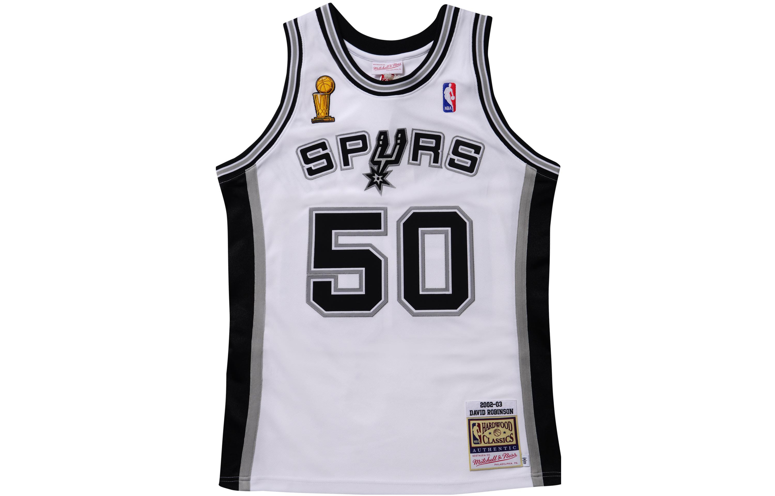 

Майка Mitchell & Ness «НБА Сан-Антонио Сперс 2002 Дэвид Робинсон» для домашних финалов Mitchell Ness, белый