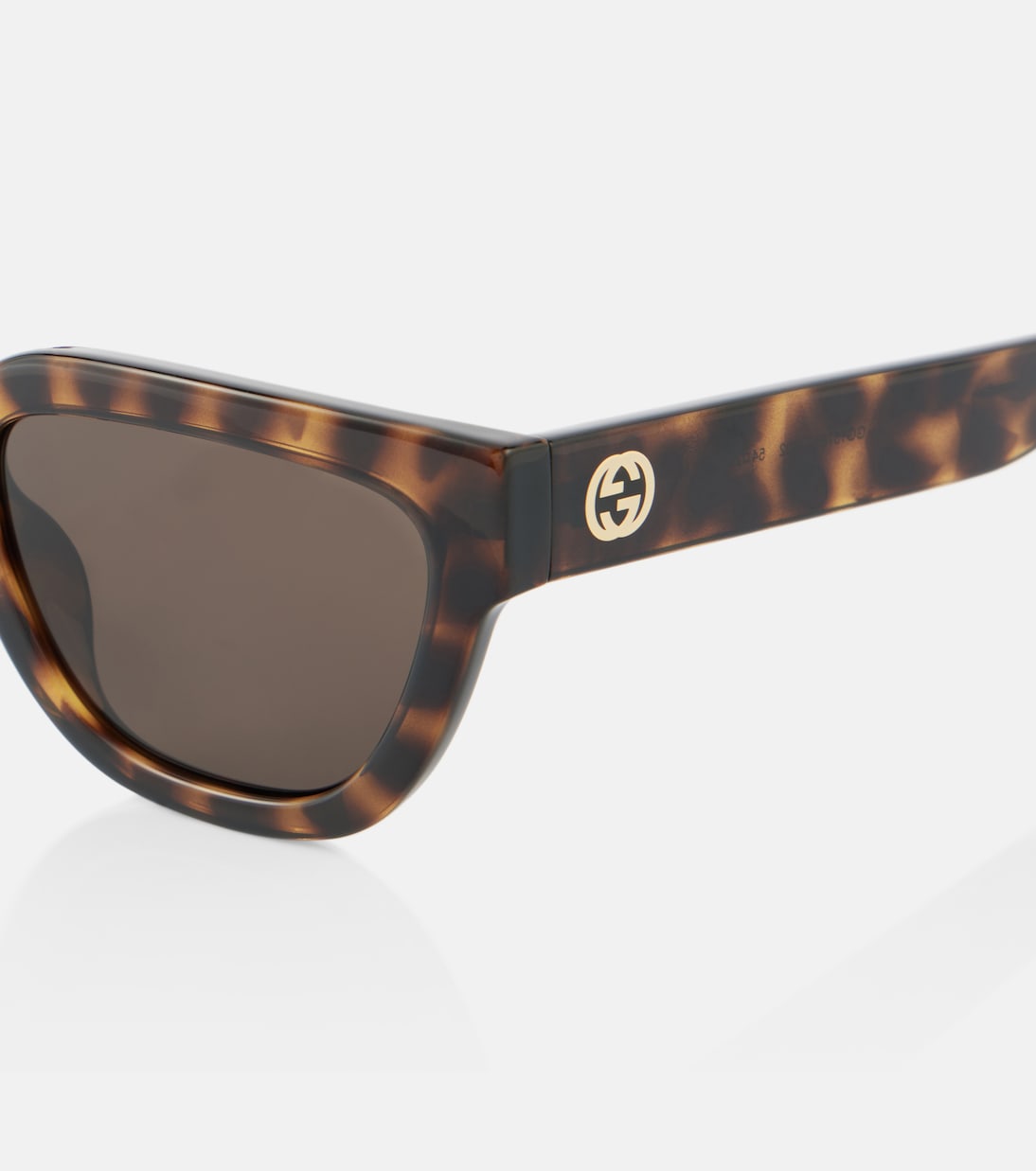 Кошачьи солнцезащитные очки G с замочком Gucci, Havana-Havana-Brown — фото 2