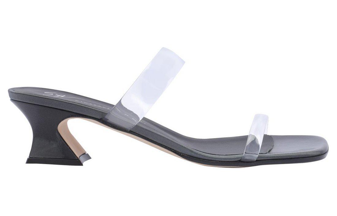 Женские мюли с открытым носком Aude Plexi 45мм Giuseppe Zanotti черные — фото 2
