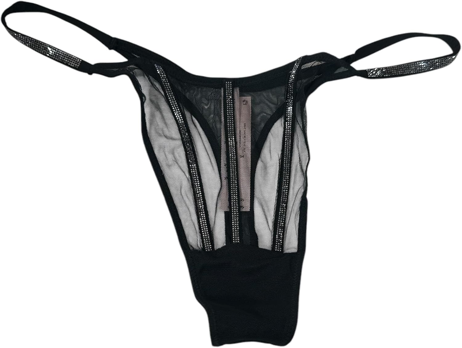Victoria's Secret Sheer Shine трусики-стринги цвет Black New, Black Shine — фото 2