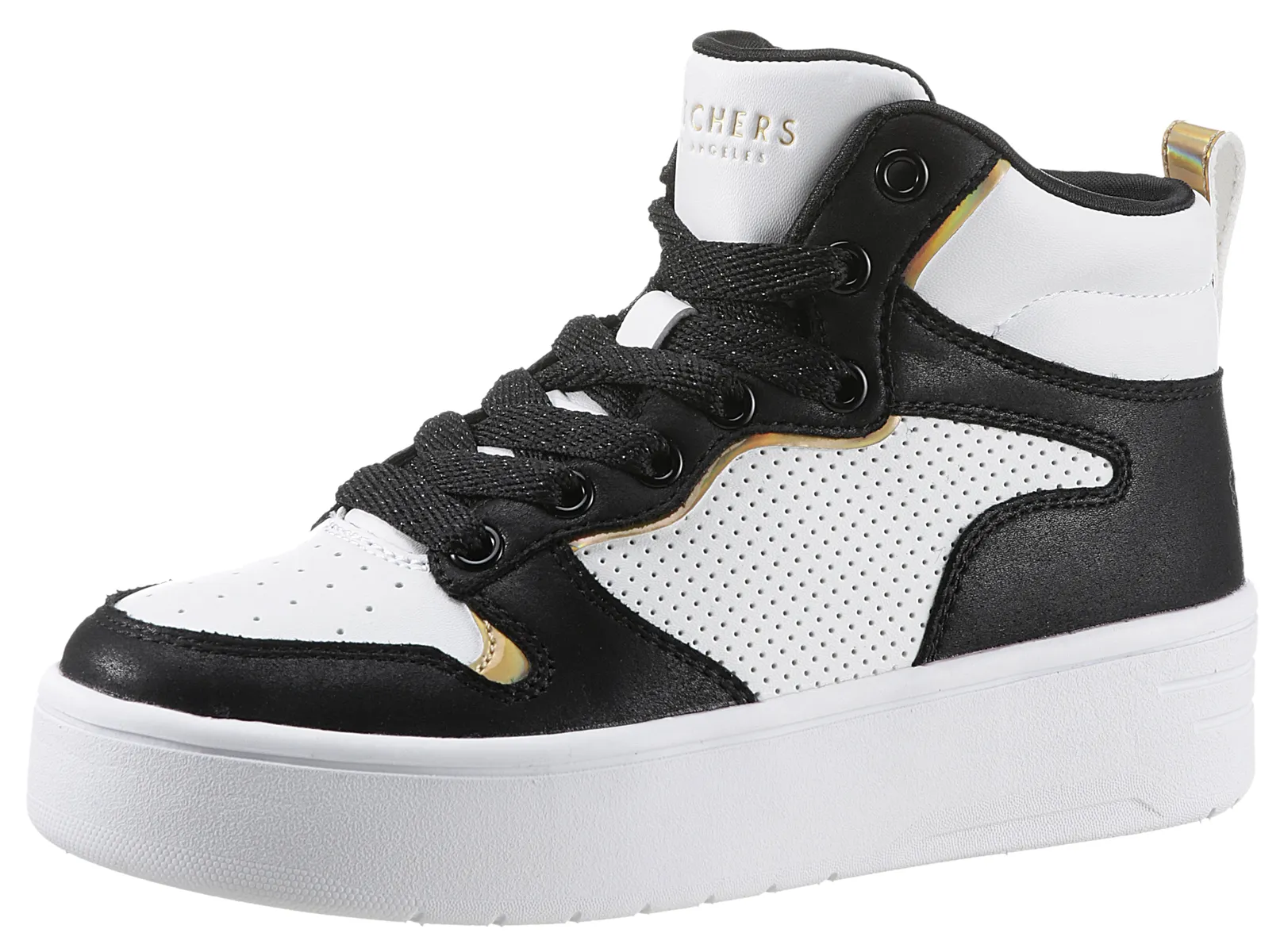 

Детские кроссовки Skechers "COURT HIGH-SHINE KICKS", контрастного цвета Skechers Kids, черный