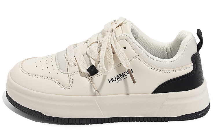 

Кроссовки HUANQIU Skateboarding Shoes Women's Low-top Beige/Black, бежевый/черный