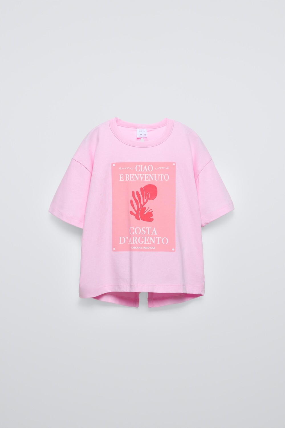 

Футболка sun с вырезом ZARA, розовый