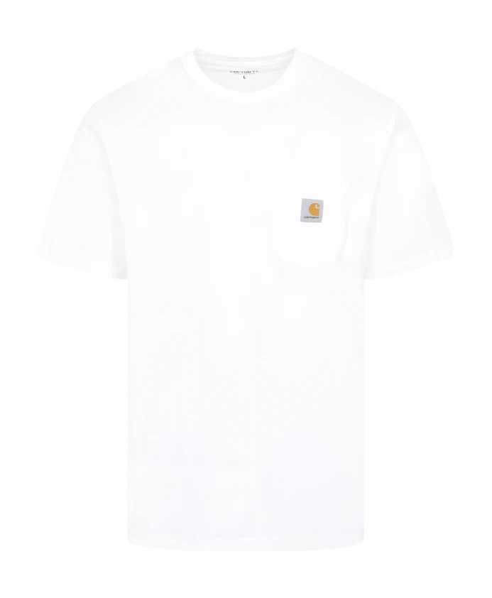 

Белая хлопковая сумка, футболка Carhartt Wip, белый