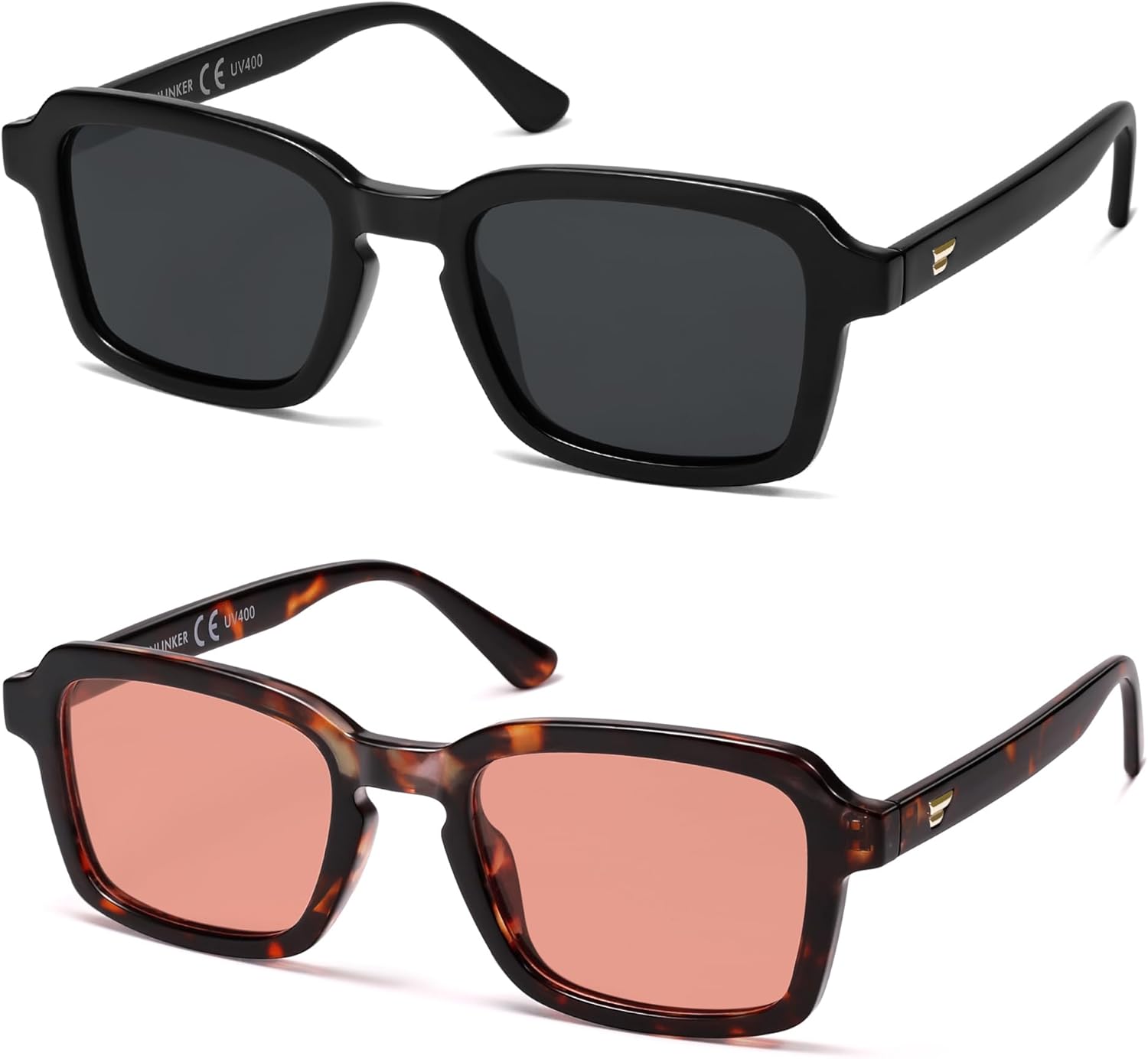 

Поляризованные солнцезащитные очки VANLINKER в модном квадратном стиле для женщин и мужчин, ретро-шик, милый дизайн, модель VL9849, 2 Pack Black Frame + Tortoise Frame