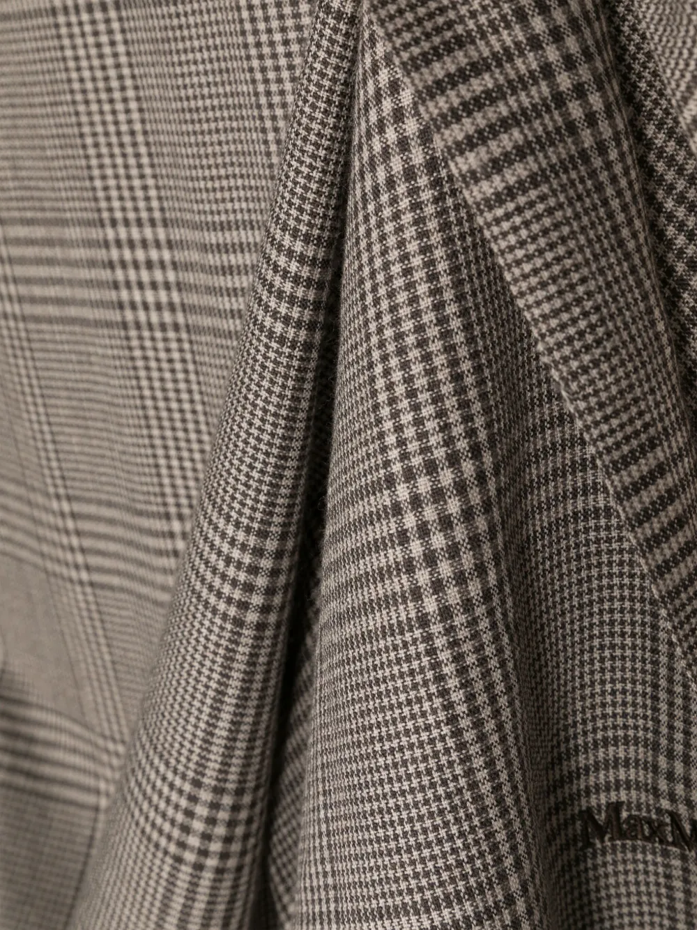 Шерстяной шарф в клетку глен Max Mara, коричневый — фото 3