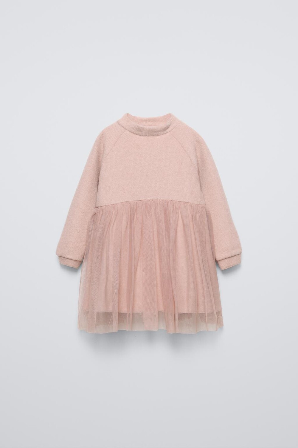 

Мягкое платье из тюля ZARA, бежево-розовый