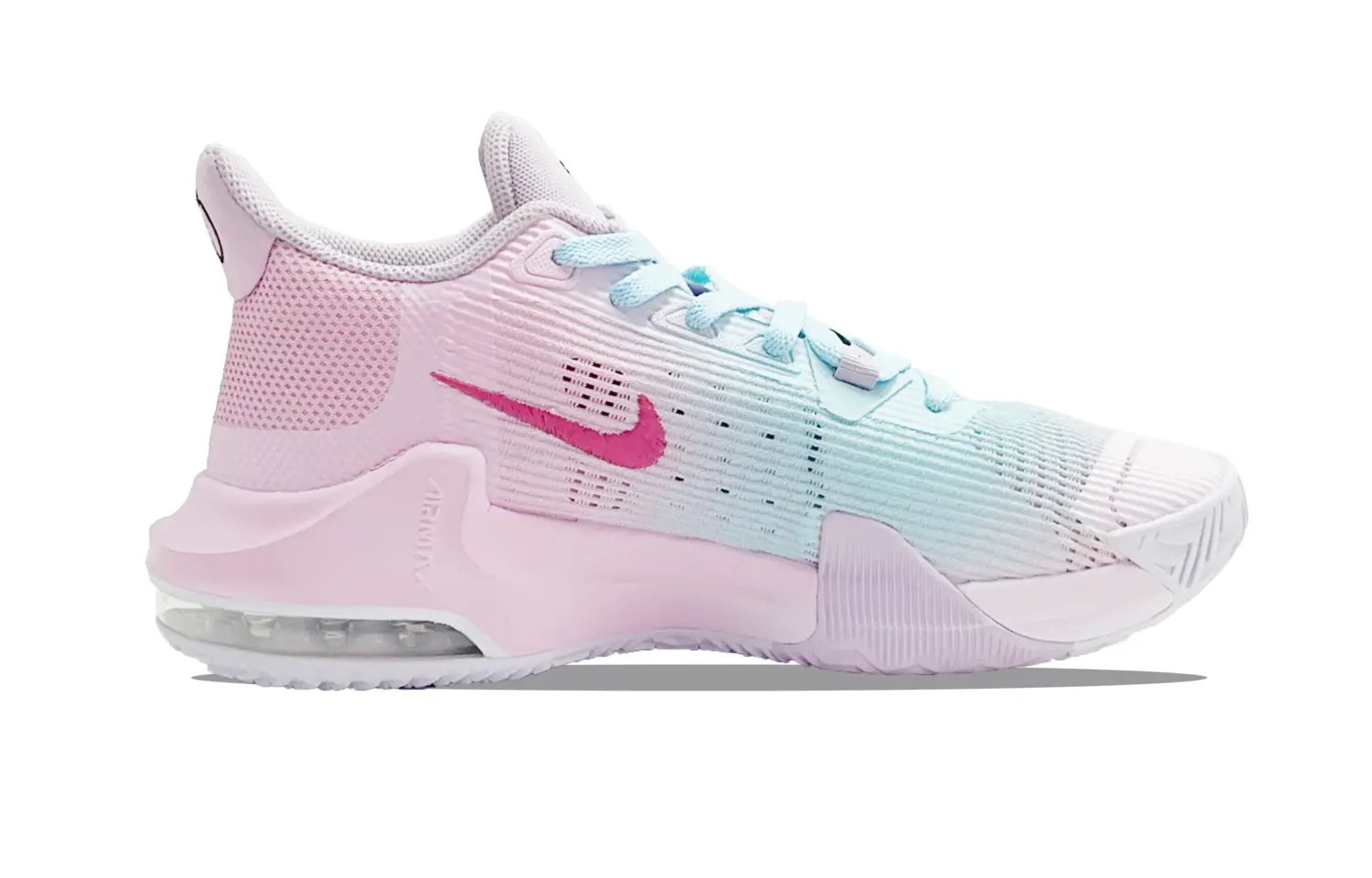 Nike Air Max Impact 3 Антискользящие Износостойкие Низкие Баскетбольные Кроссовки Мужские Голубой Розовый — фото 2
