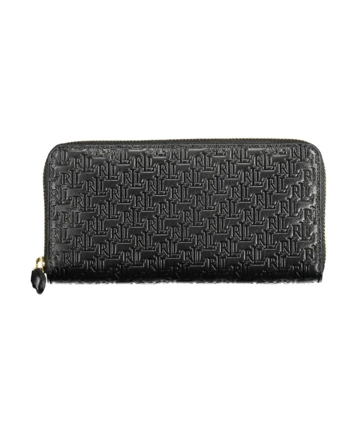 

Черный кожаный кошелек на молнии Ralph Lauren, черный