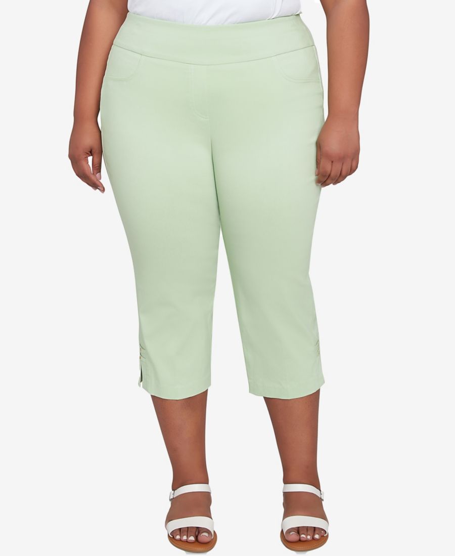 

Брюки большого размера из эластичной ткани с технологичным покрытием, надеваемые через голову HEARTS OF PALM, Light Green