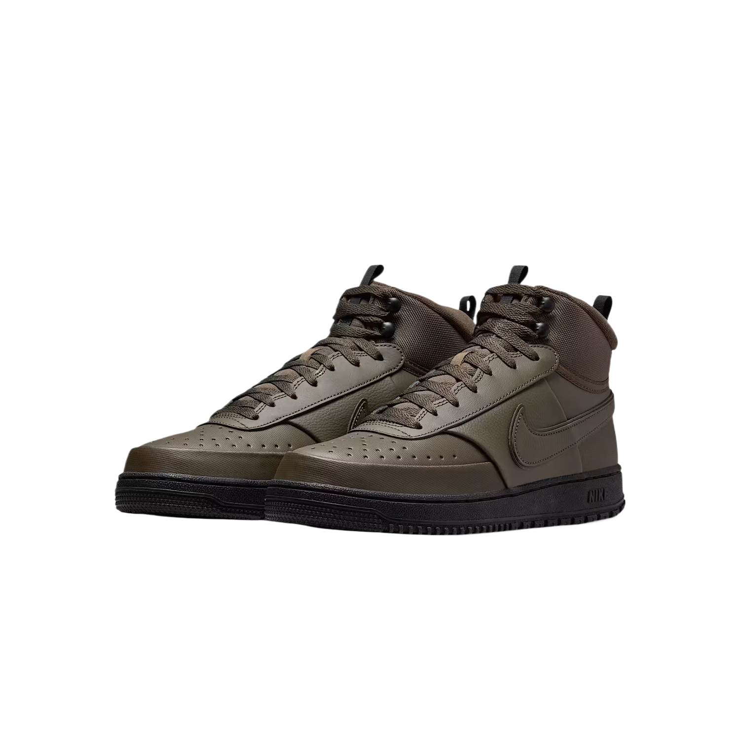 Court Vision Mid Textile, Leather Cushioning Mid top Skateboard Shoes для мужчин Nike, темно коричневый/черный/quartz saffron/темно коричневый — фото 4