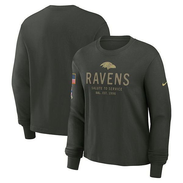 

Женская темно-зеленая футболка Baltimore Ravens 2025 Salute to Service Sideline Dri-Fit с длинным рукавом Nike, Зеленый, Женская темно-зеленая футболка Baltimore Ravens 2025 Salute to Service Sideline Dri-Fit с длинным рукавом Nike