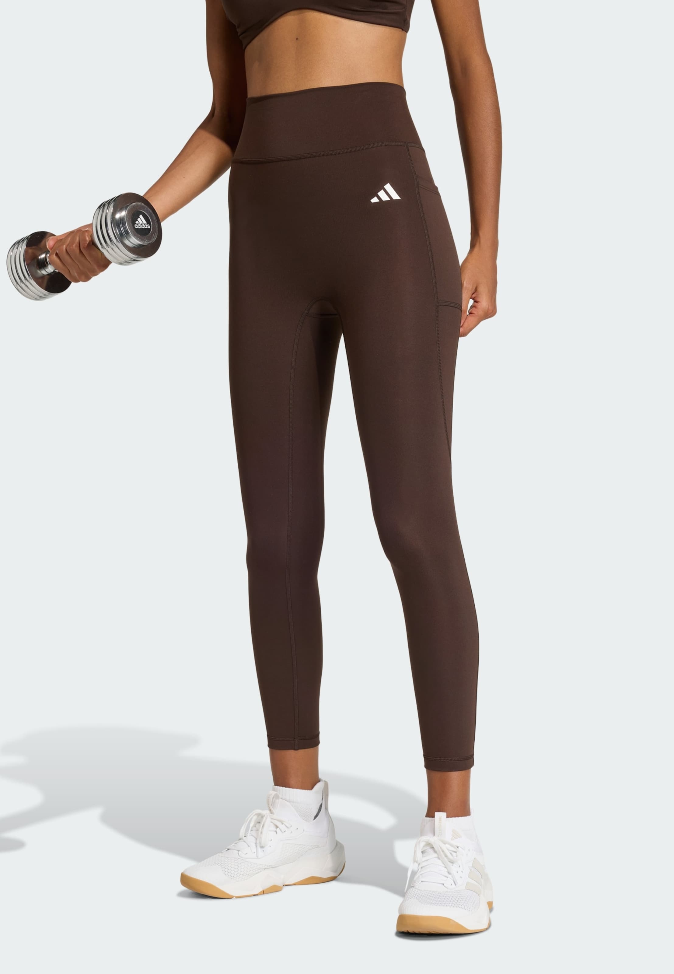 Adidas Performance Узкие спортивные штаны 'Optime Power Essentials' в темно-коричневом цвете — фото 2