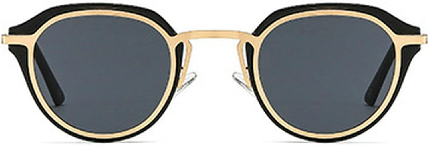 

Модные классические круглые женские солнцезащитные очки с персонализированным металлическим дизайном, ретро-стиль, морской тематикой, мужские очки для вождения на открытом воздухе mincl, Black