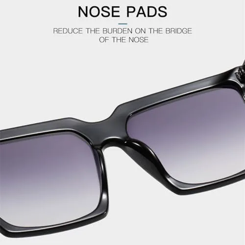 

Винтажные квадратные солнцезащитные очки для женщин, увеличенного размера, черные, с градиентным переходом, защита от ультрафиолета UV400 MTZJH, Leopard-tea