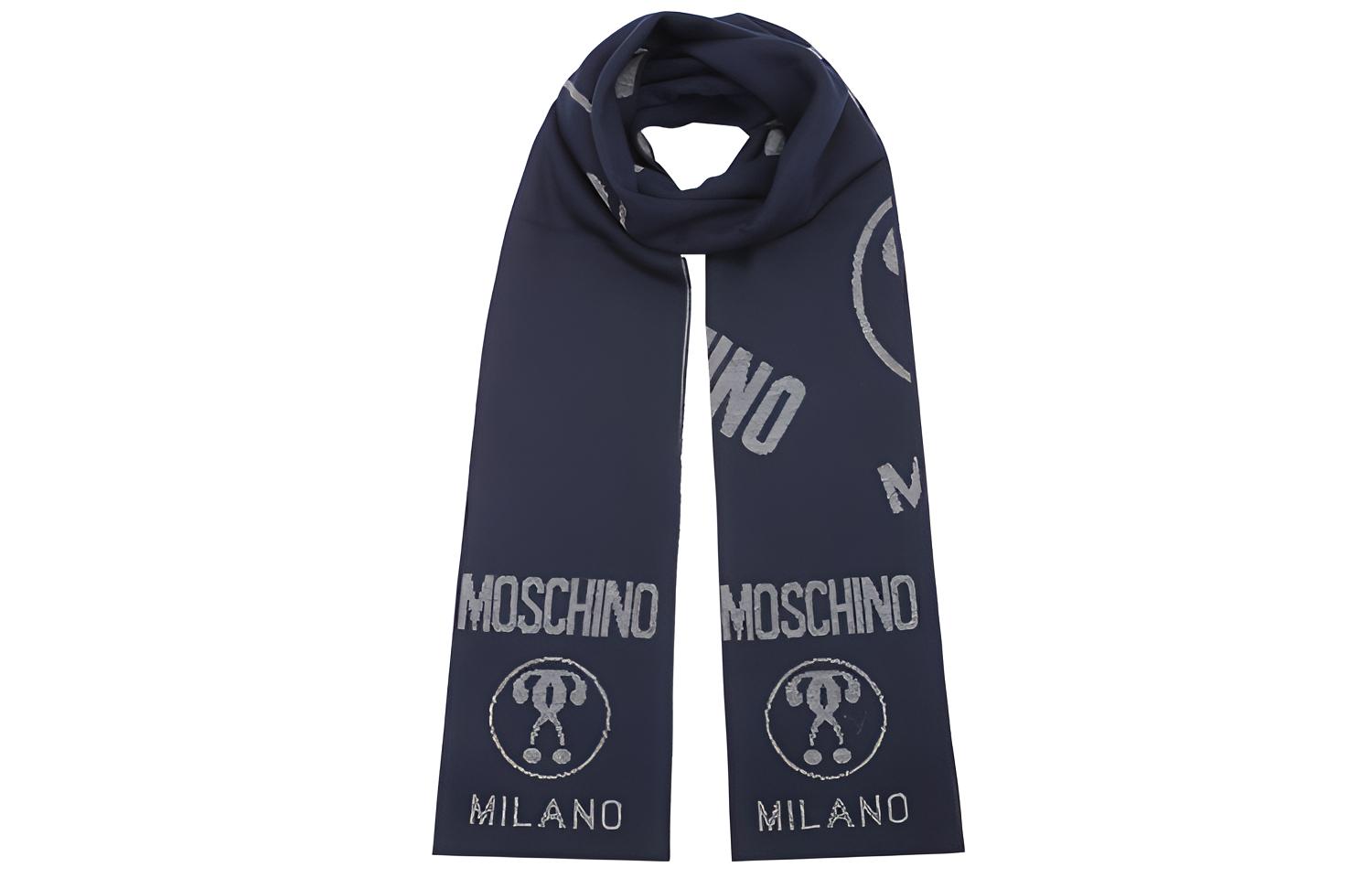 

Шарф вязаный унисекс MOSCHINO, морской синий хаки разноцветный