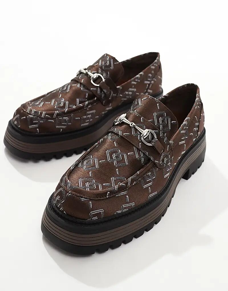 

Массивные мокасины из жаккарда с монограммой ASOS DESIGN