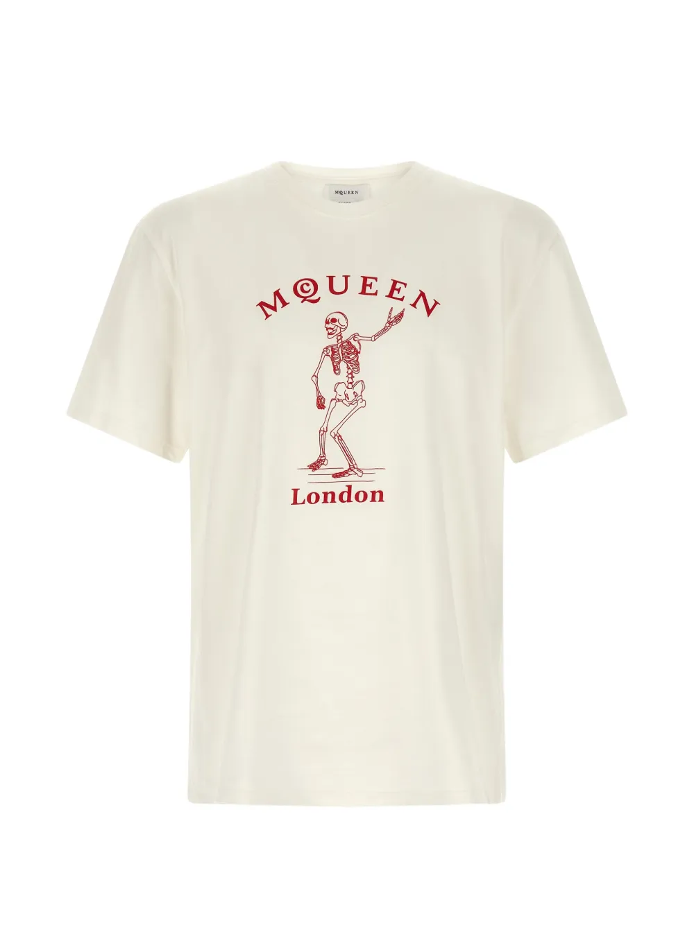 

Футболка с принтом в виде скелета и круглым вырезом Alexander Mcqueen, бежевый