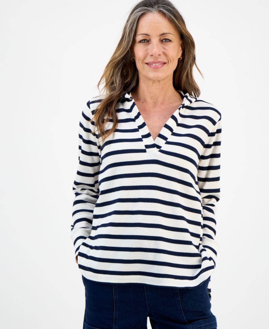 

Миниатюрная полосатая толстовка с капюшоном из вафельной вязки, эксклюзивно для Macy's Style & Co, Egg Industrial Combo