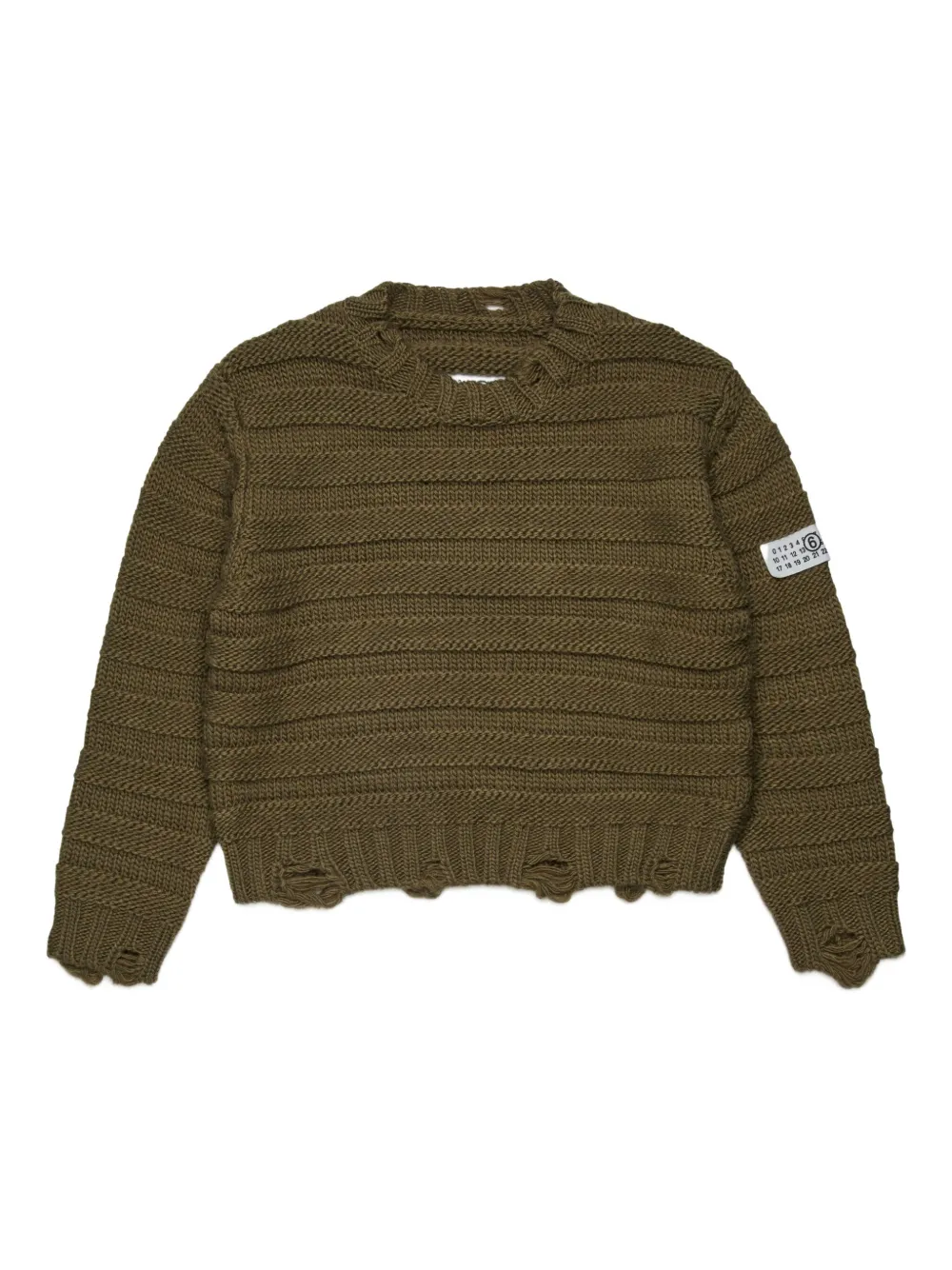 

Шерстяной джемпер MM6 Maison Margiela Kids, зеленый