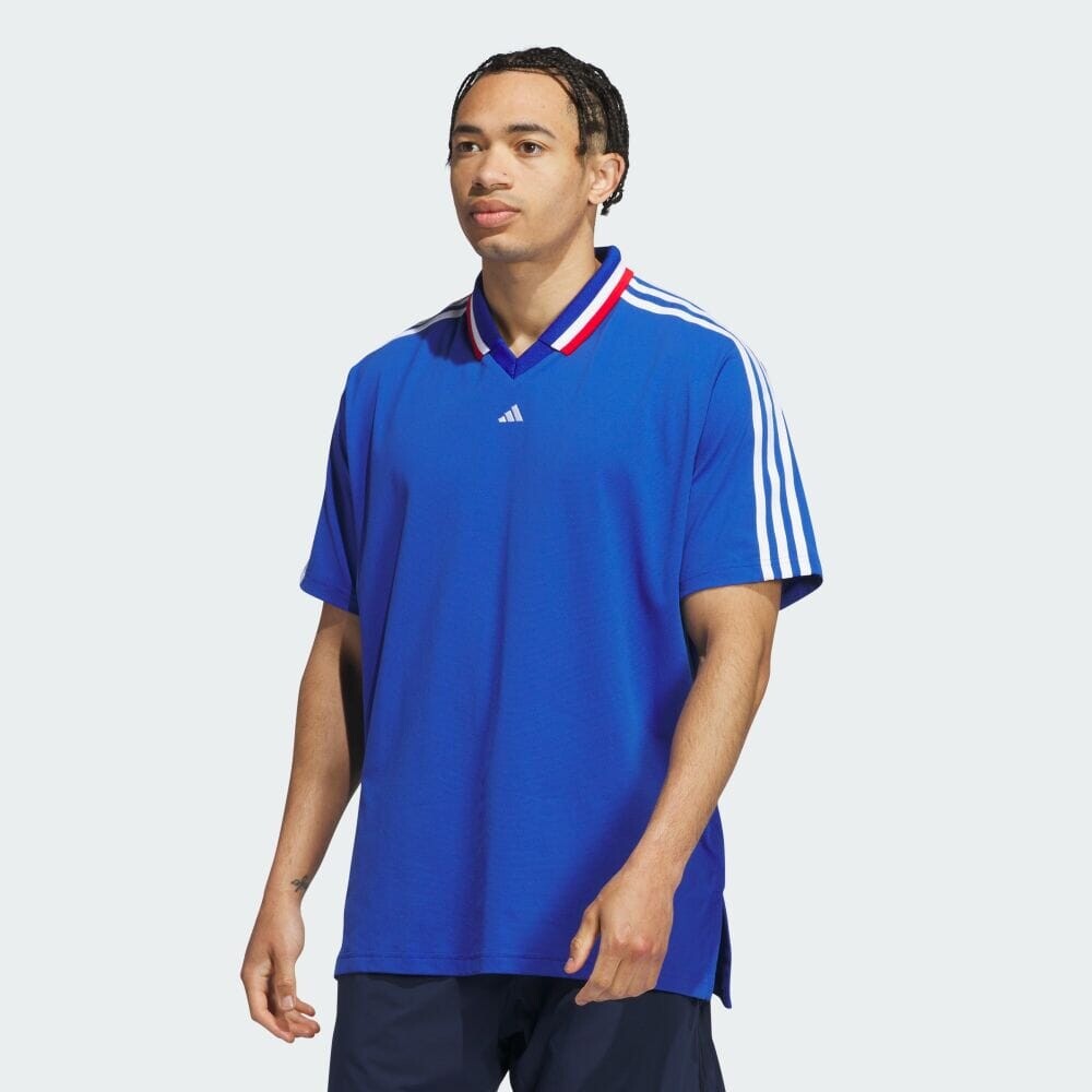 

Поло Adidas Twist knit oversized short sleeve polo, цвет Team Royal Blue